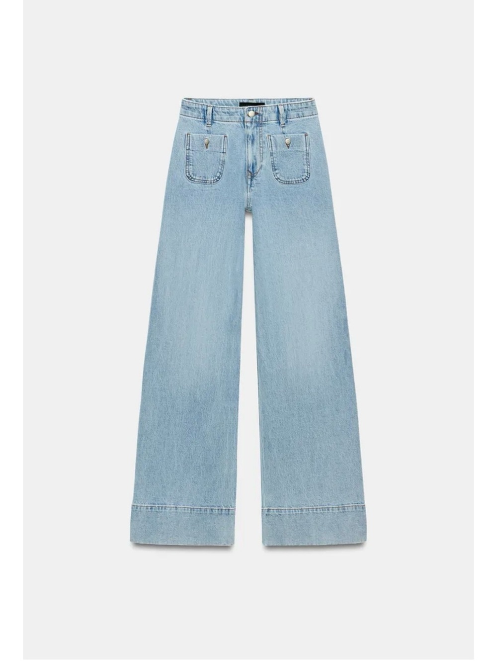 Zara Light Blue High-Rise Wide Leg Jeans - Picture 4 of 4